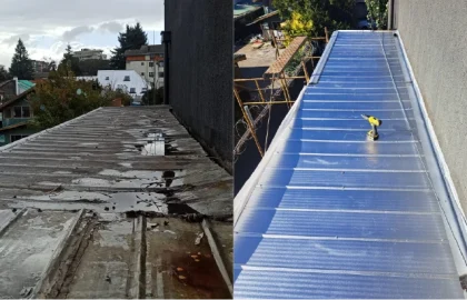 Mantenimiento de marquesina Farmacia Cruz Verde en Temuco