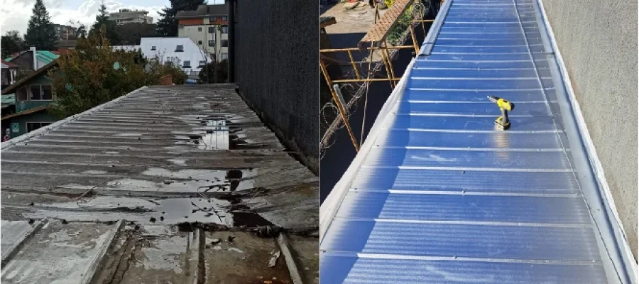 Mantenimiento de marquesina Farmacia Cruz Verde en Temuco