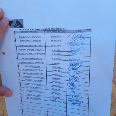Colaborador de Altos de Arauco depositando voto en elección de Delegado de Prevención DS44.